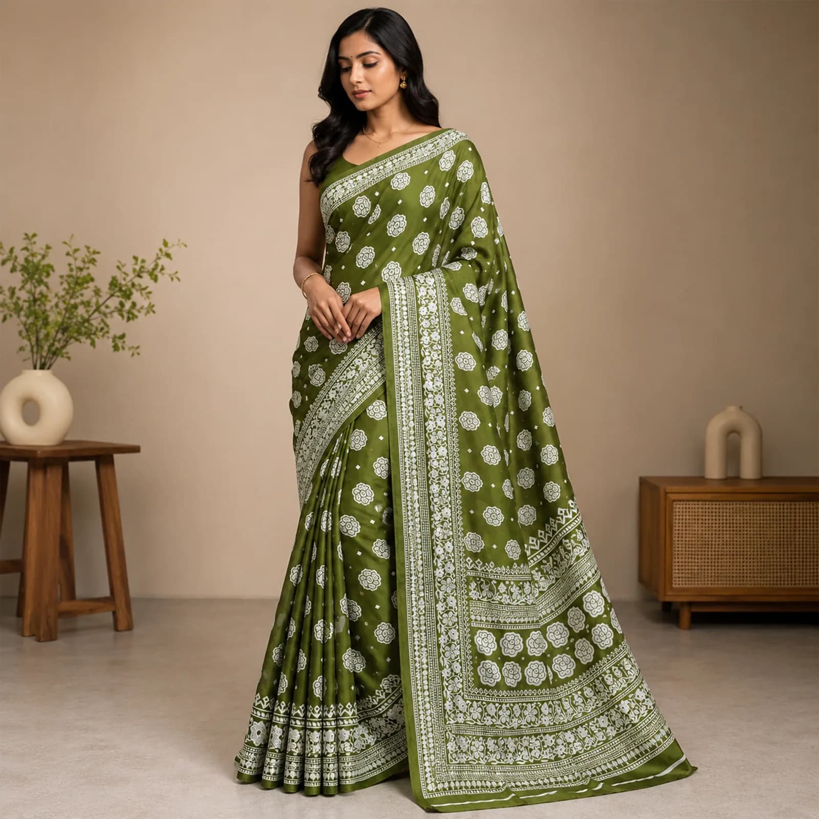 Chandrika in Moonlight Ivory & Gold - Angle 25