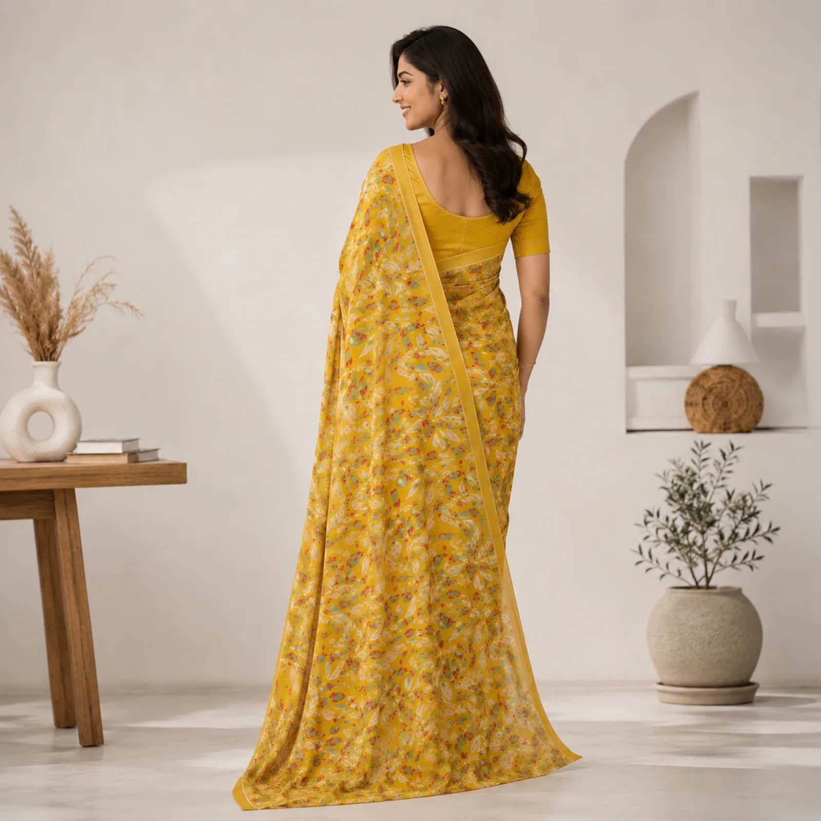Chandrika in Moonlight Ivory & Gold - Angle 34