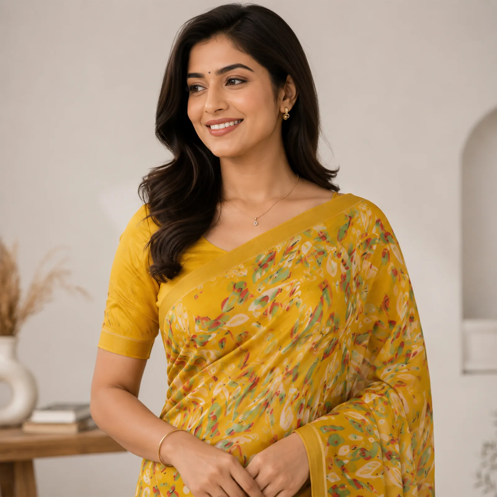 Chandrika in Moonlight Ivory & Gold - Angle 35