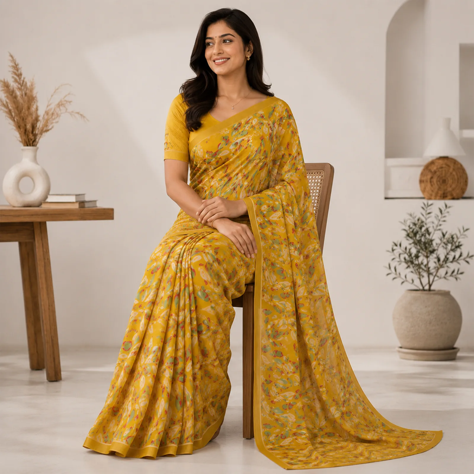 Chandrika in Moonlight Ivory & Gold - Angle 36