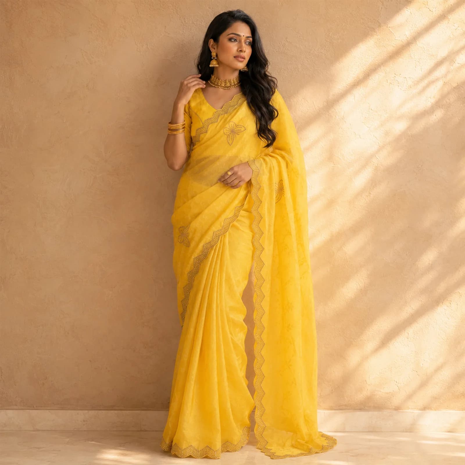 Shakuntala in Royal Violet & Gold Korvai - Angle 2
