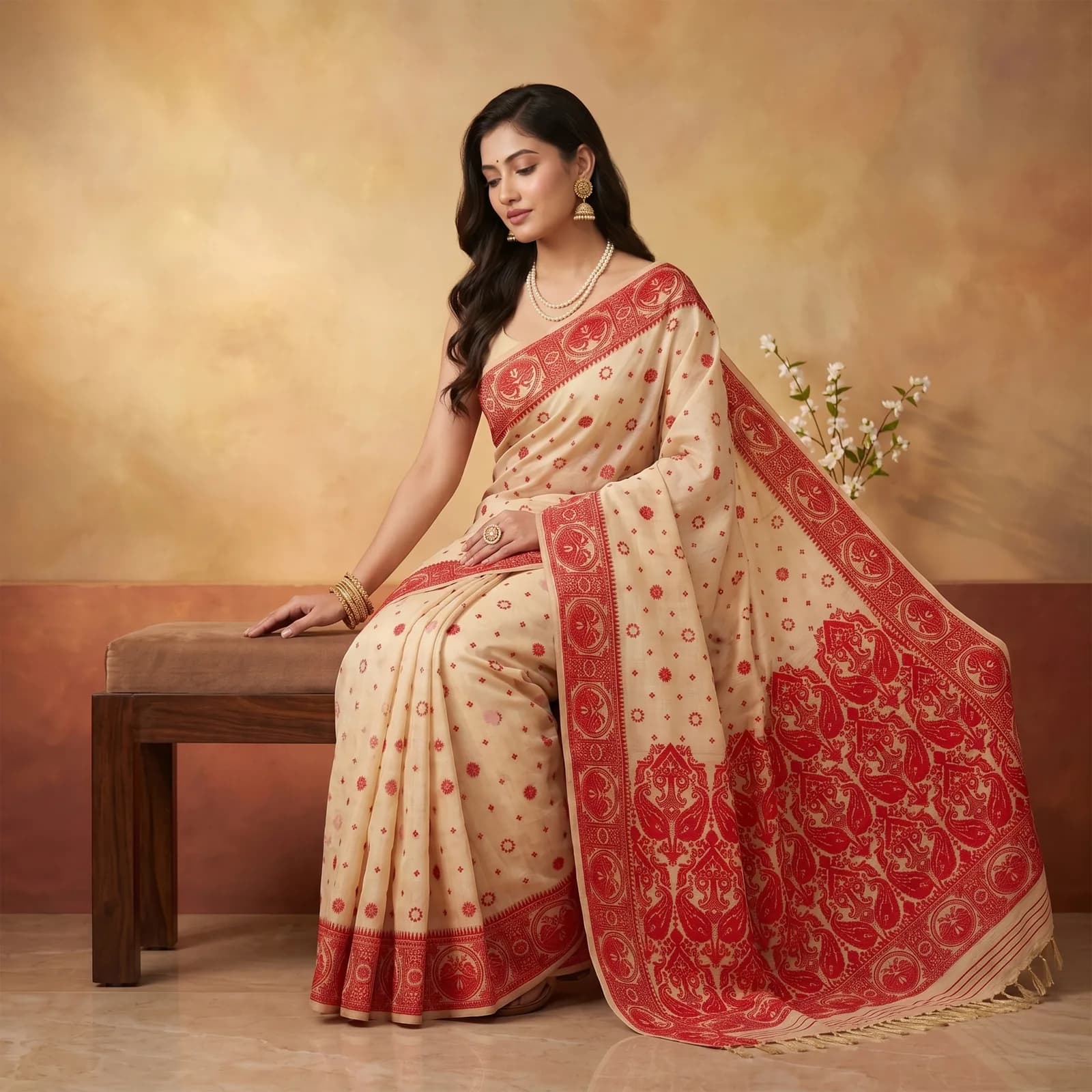 Anuradha in Warm Honey & Terracotta - Angle 4