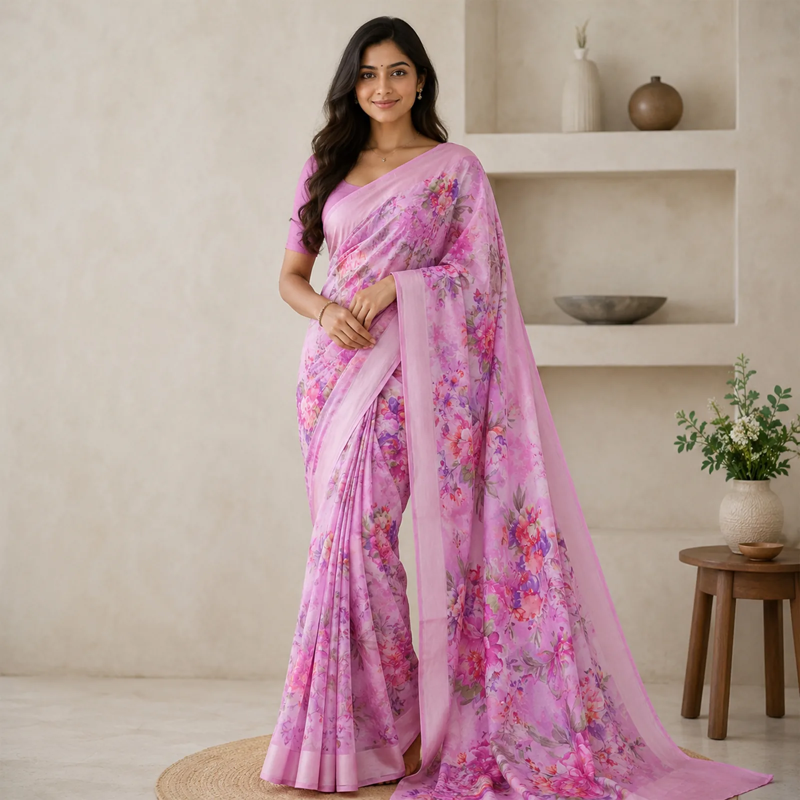 Vasundhara in Bridal Maroon & Temple Gold - Angle 13