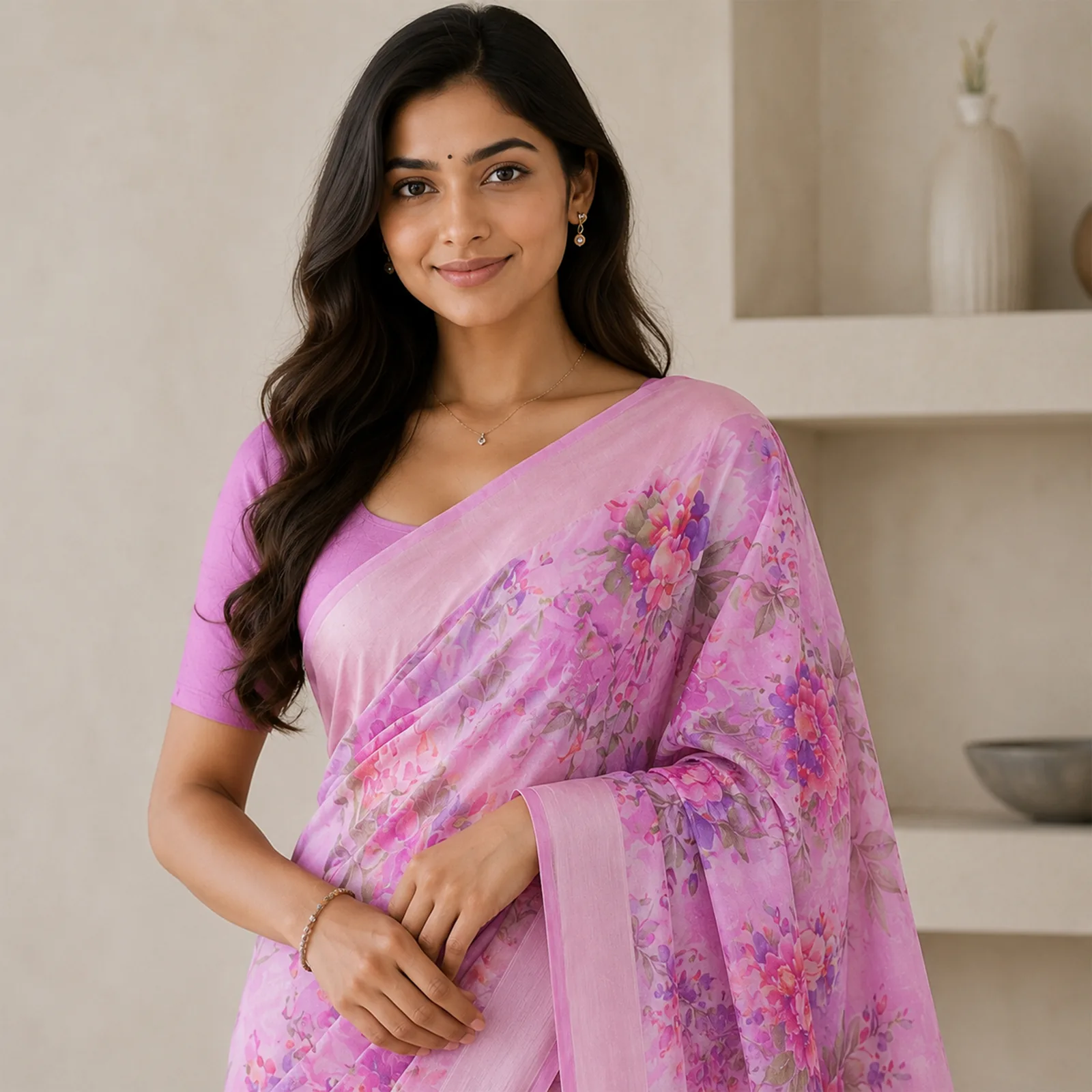 Vasundhara in Bridal Maroon & Temple Gold - Angle 15