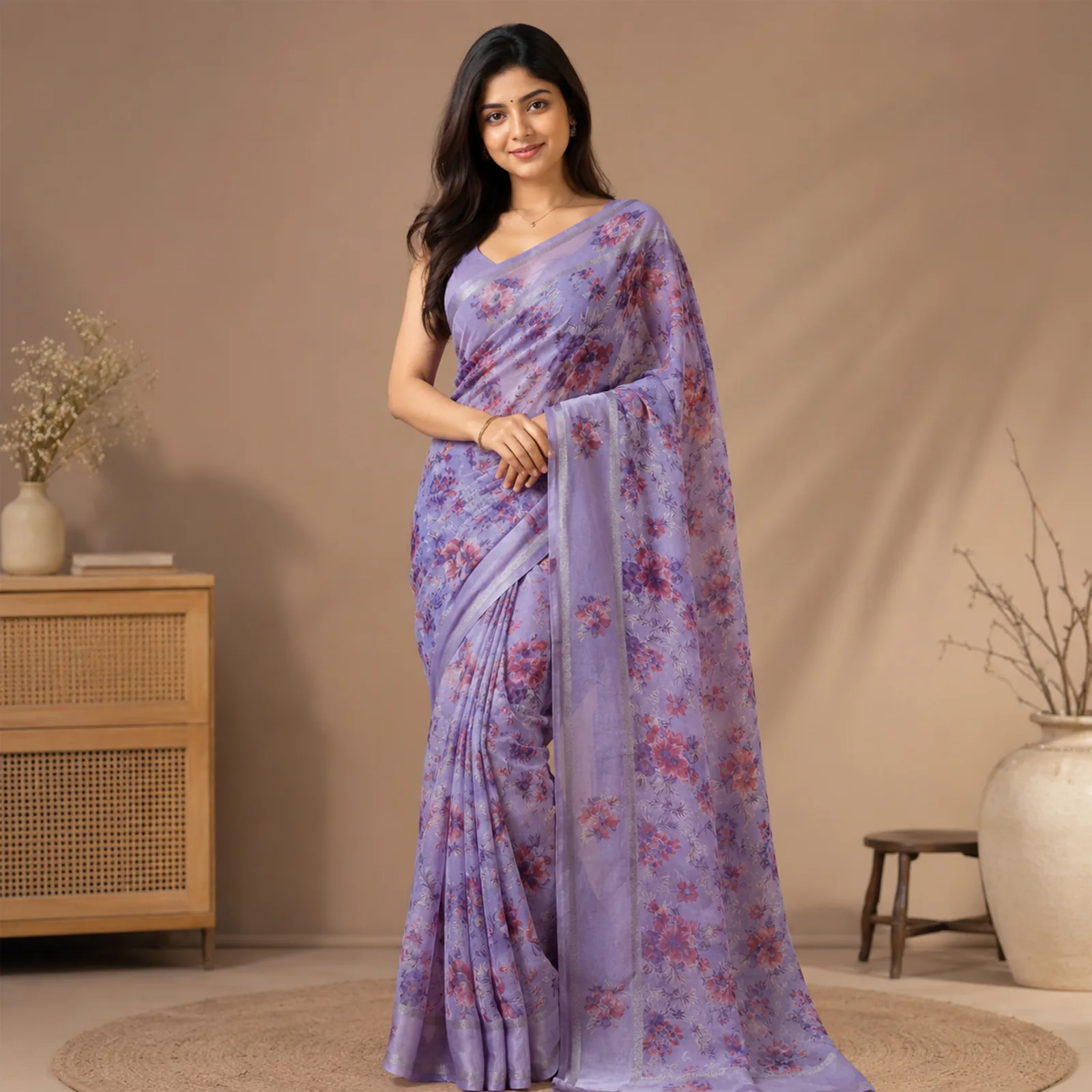 Vasundhara in Bridal Maroon & Temple Gold - Angle 37