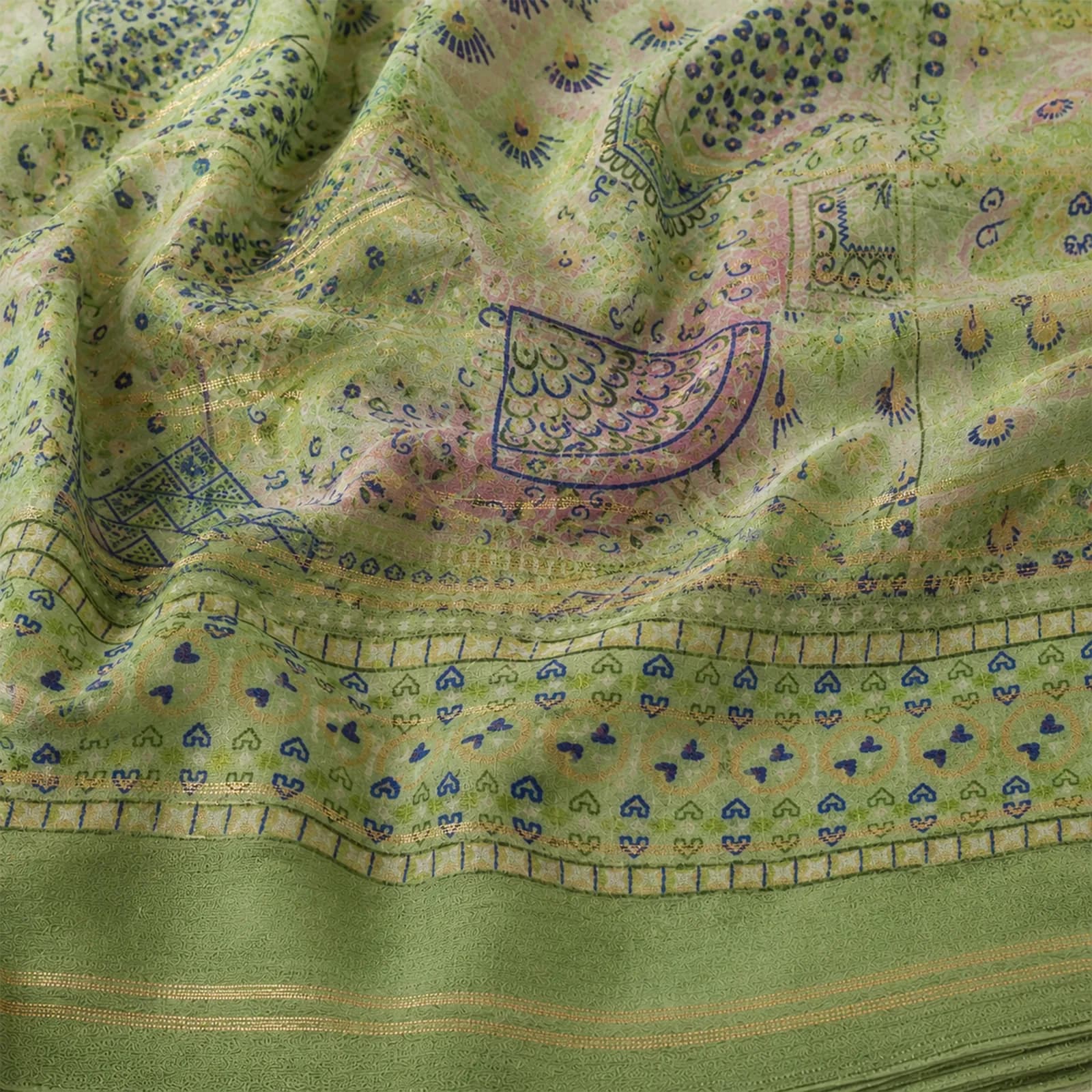 Emerald Heritage Silk Saree Drape