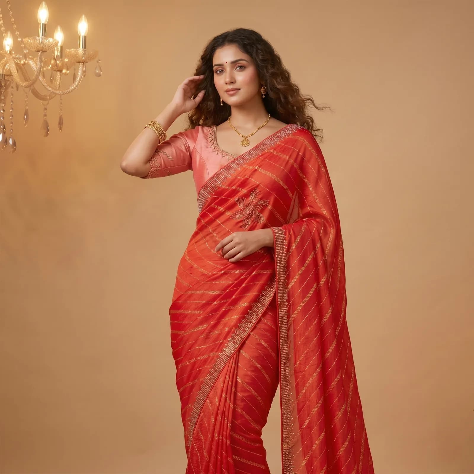 Chitra in Sunlit Yellow & Mirror Accent - Angle 3
