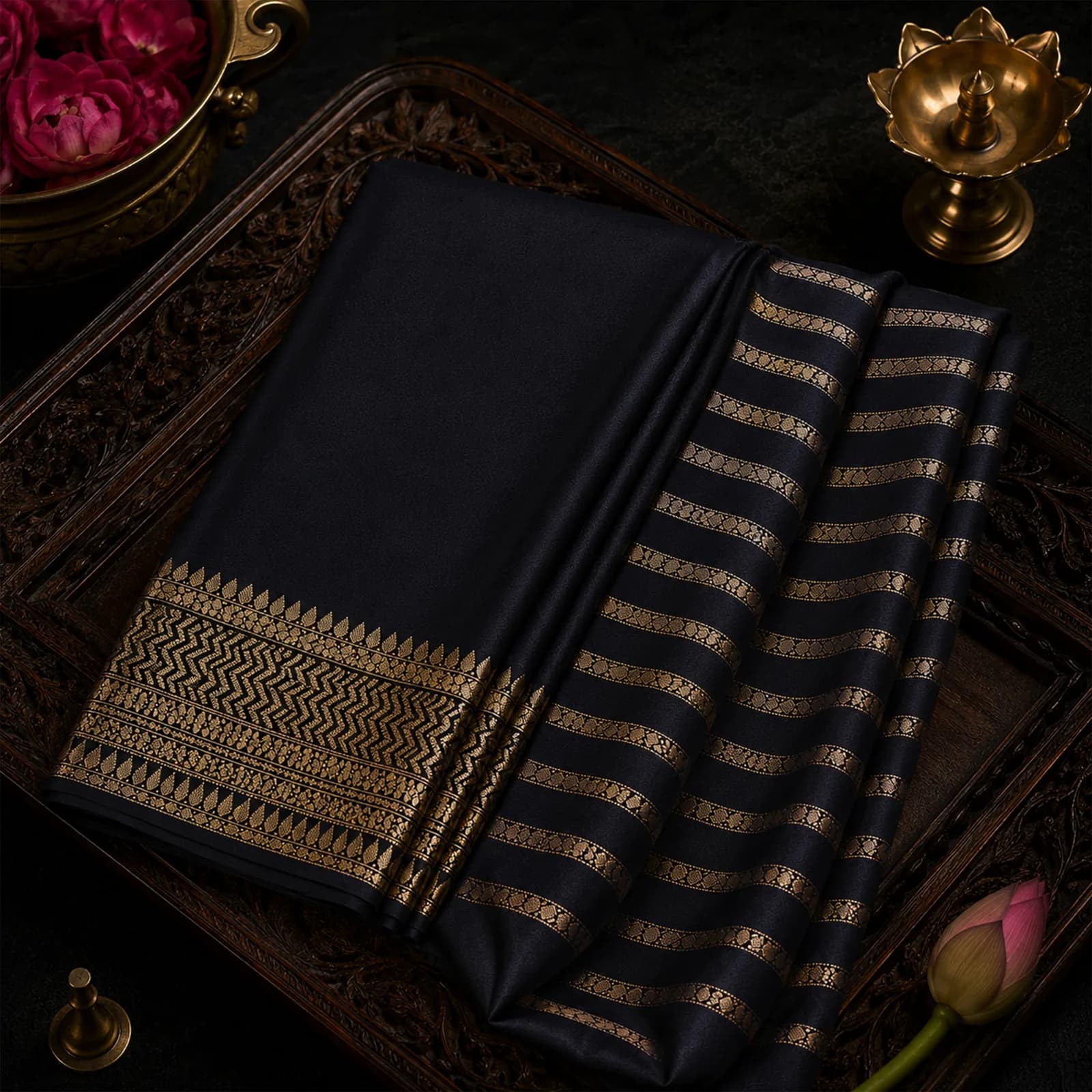 Ganga in Celestial Blue & Pure Gold - Angle 11