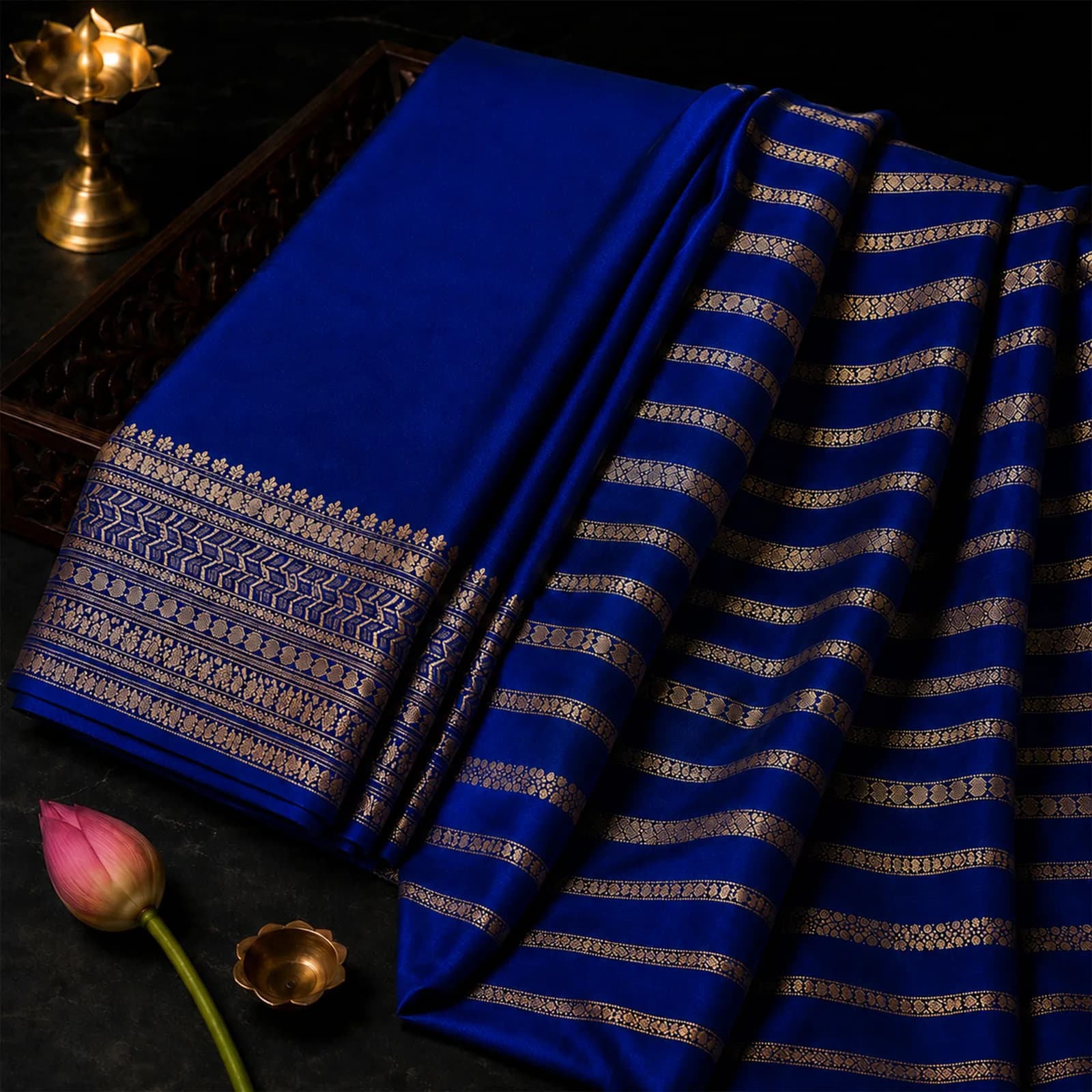 Ganga in Celestial Blue & Pure Gold - Angle 14