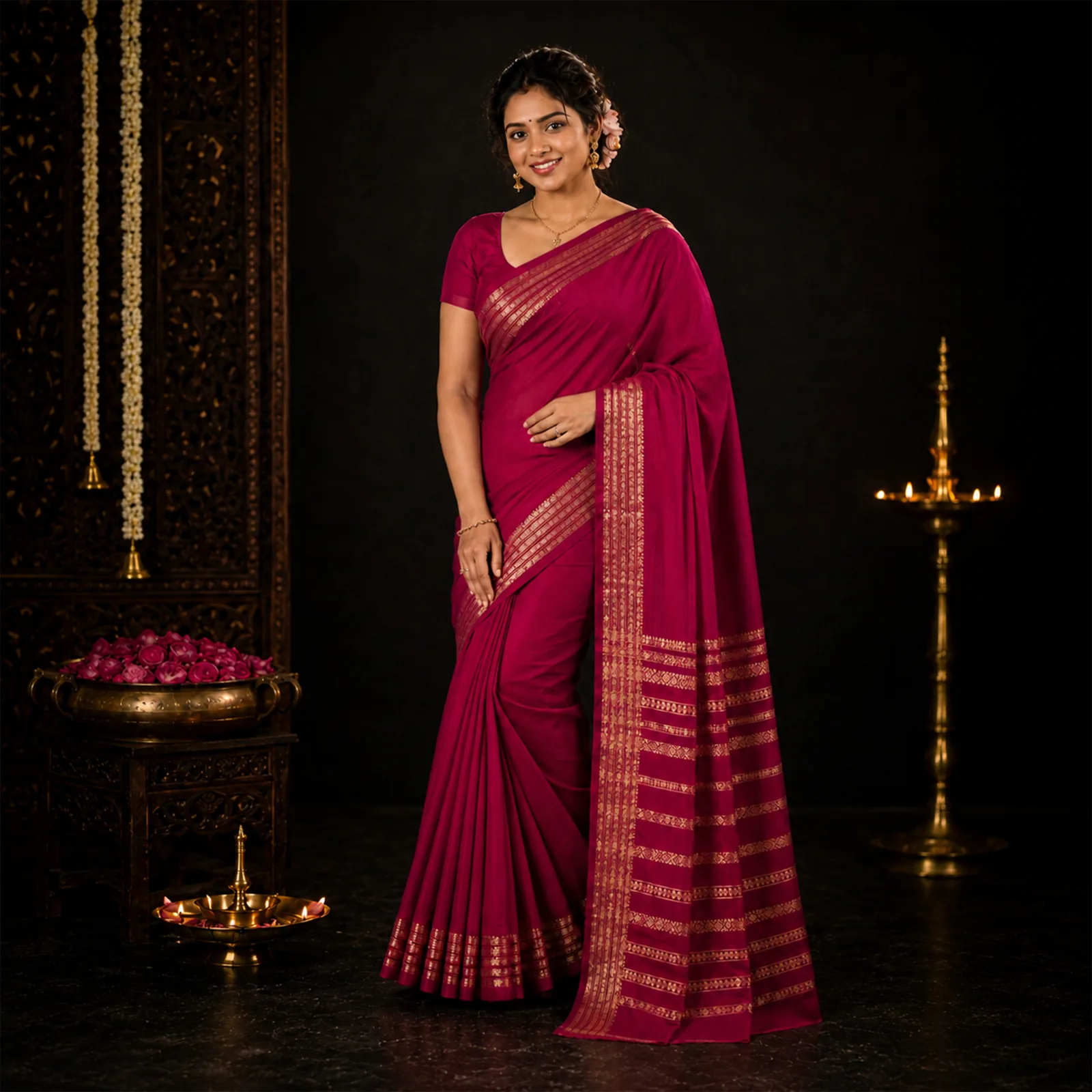 Ganga in Celestial Blue & Pure Gold - Angle 23