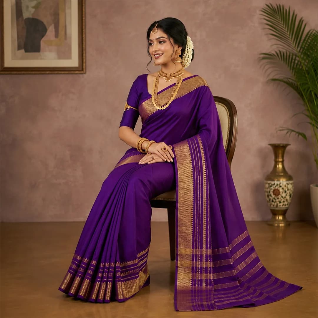 Ganga in Celestial Blue & Pure Gold - Angle 40
