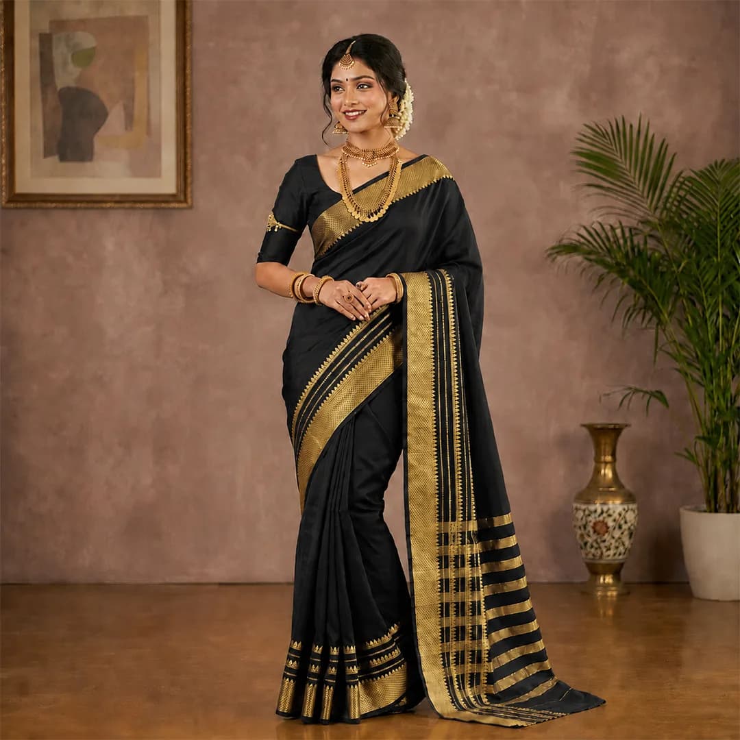 Ganga in Celestial Blue & Pure Gold - Angle 33
